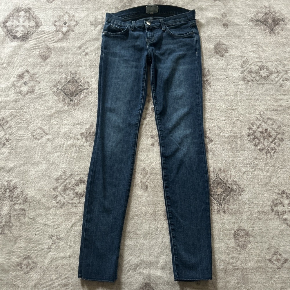 Current/Elliott Skinny Jeans Mid Rise Blue 25 Indie Sleaze Minimalist Classic